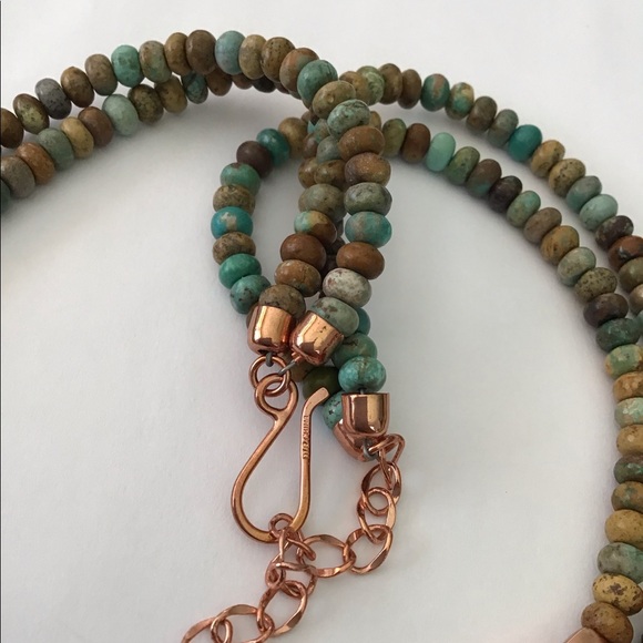 Large Jay King Copper Turquoise Necklace Beauty - Picture 2 of 7